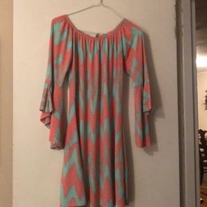 Blue and pink summer dress